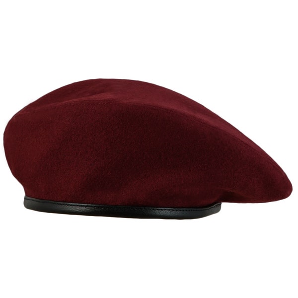 Wool Cloth Parachute Brigade Historical Beret Military Polish Army Sewn Men's Boy Scout Reservist Large Crown Beatnik RED