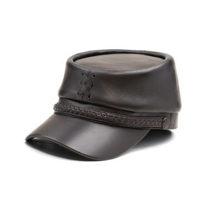 PATRIOT Genuine Leather American Civil War Kepi Secession Confederate Union Army Military Officers Collect Foreign Legion Hat BROWN image 2