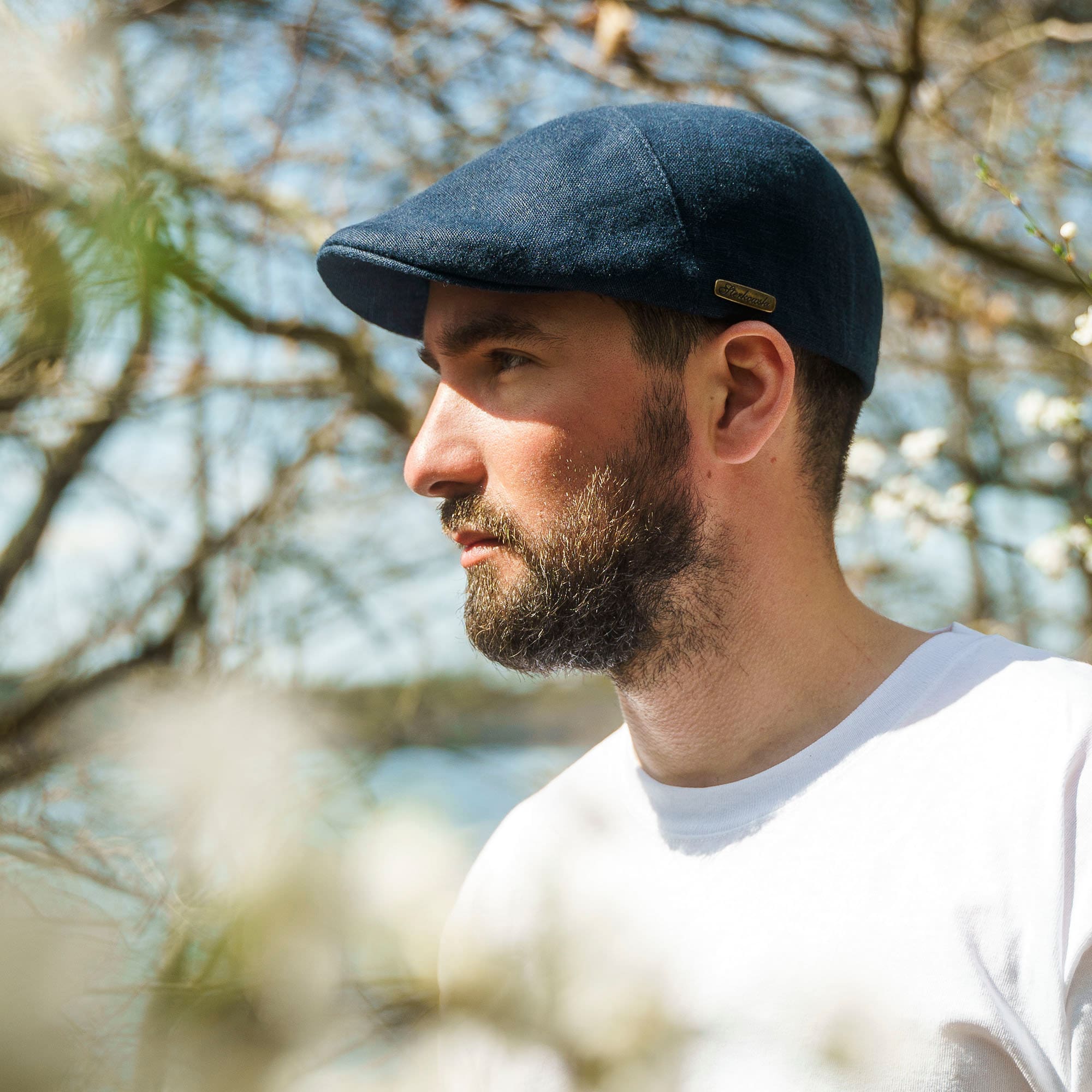 IVY FIVE Linen English 5 Panels Summer Men Flat Cap Sixpence Derby