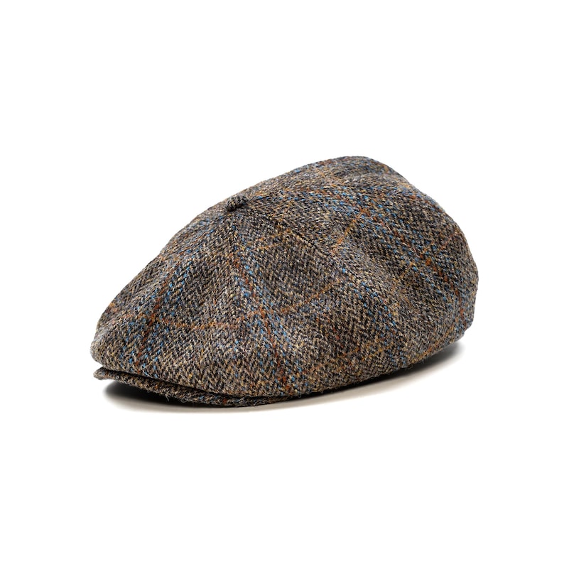 PEAKY Gorra Harris Tweed Newsboy 8 Panel Boina Gatsby Estilo Peaky Baker Boy Sombrero Lana Hombre Vintage Retro Elegante marrón azul imagen 4