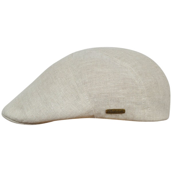 IVY FIVE Linen English 5 Panels Summer Men Flat Cap Sixpence Vergon Derby Newsboy Golf Duckbill  Driving Bicycle Paddy Airy BEIGE