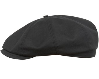 Gorra Estilo Peaky de Algodón Encerado Repelente al Agua NEGRA