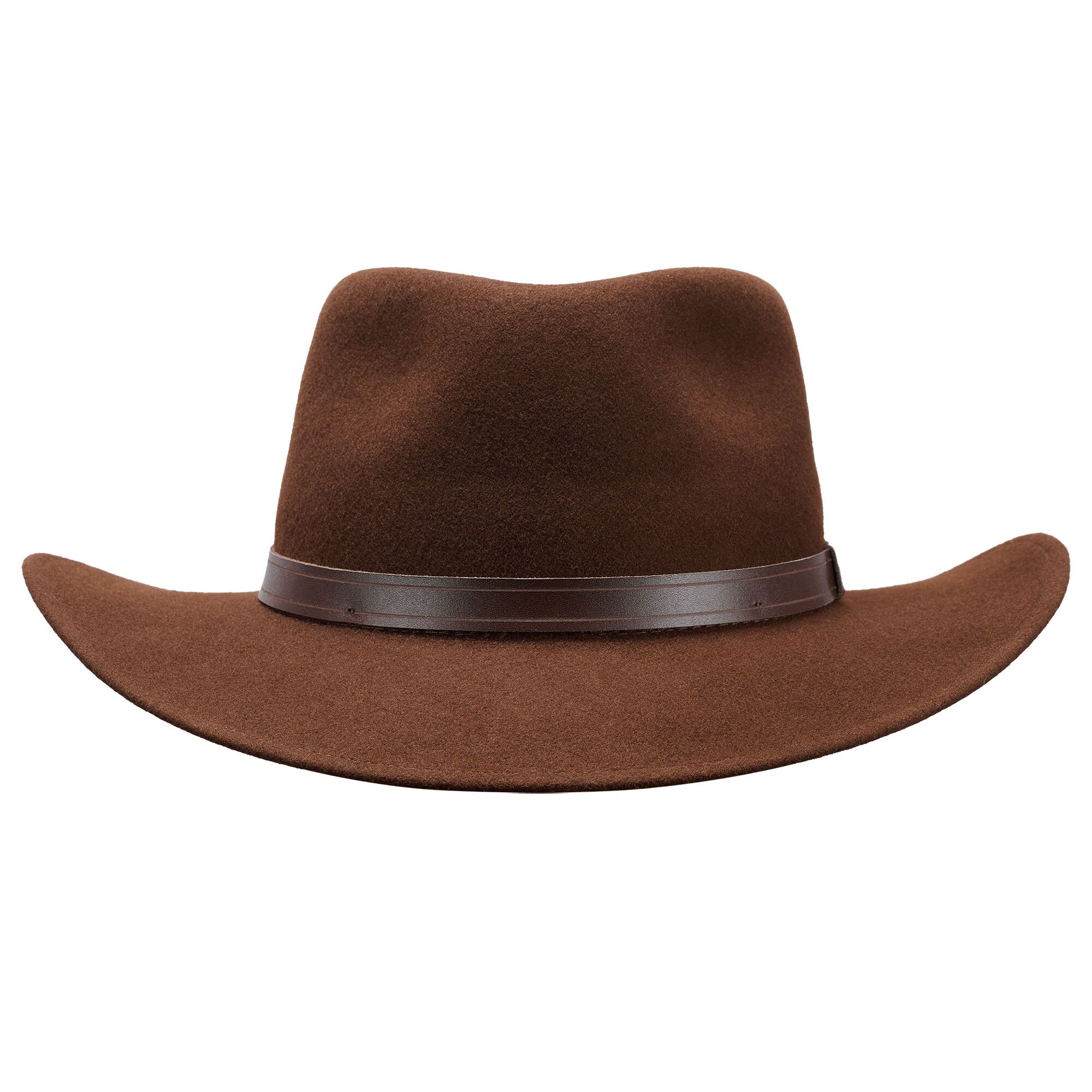 SHARPS Wool Felt Teardrop Top Large Brim Fedora Hat Classic
