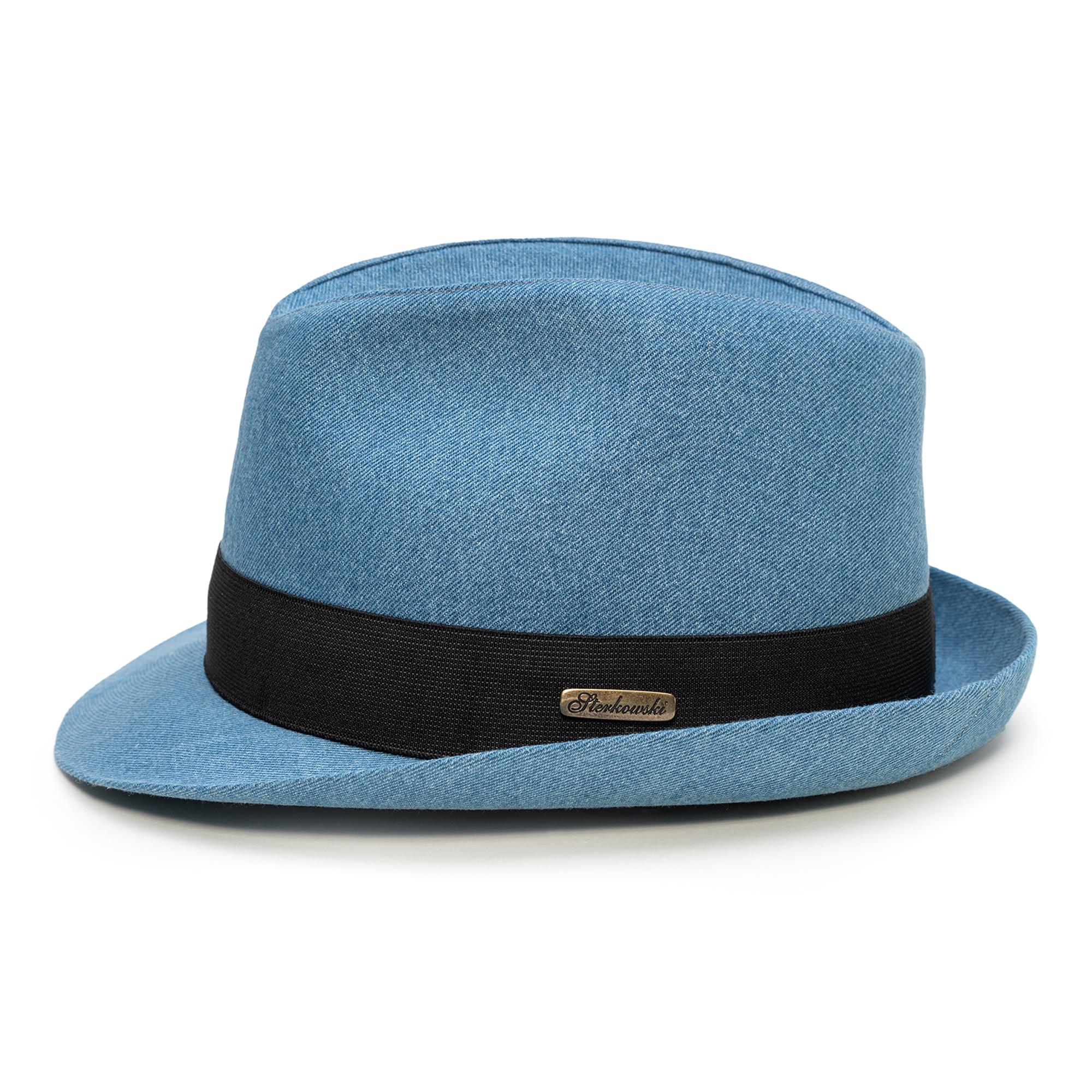 VTG Triby hat with band decoration breathable made in USA blue‎ denim  Small Horseshoe Bay | Mens Turquoise Sun Straw Hat – American Hat  main image 4