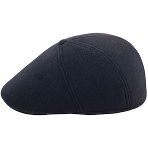 SALE - REFORM Wool Blend Classic Elegant Mens English Flat Cap 10% Cashmere and Wool Blend Quilted Padded Lining English Men Flat Cap BLACK
