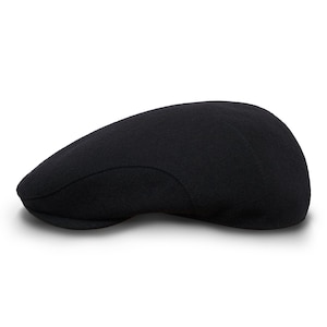 ALEX Wool Cloth Classic Flat Cap  English  Dai Jeff Derby Paddy Driving Duffer Cheese-Cutter Newsboy Baker Boy BLACK