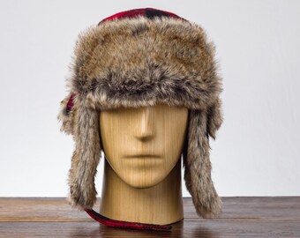 SALE LUMBERJACK Genuine Scottish Harris Tweed Aviator Chapka