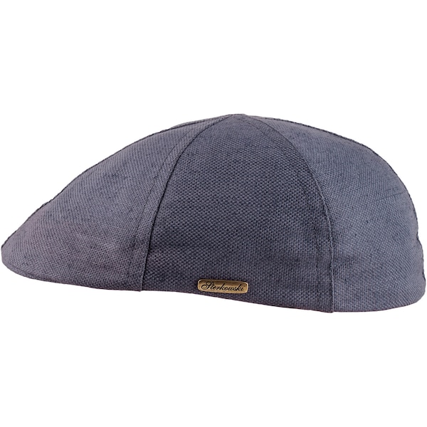 SALE - RUSTY 57cm size Linen Duckbill Mens Summer Flat Cap Cabbie  Driving Bicycle  Dai Duffer Bunnet Cheese-Cutter Jeff GRAY