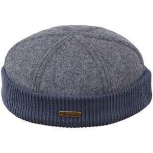 NAVY WATCH Wolle Dock Worker Mütze Hafenarbeiter Hafenarbeiter Beanie Mütze mit Rippen Bündchen Sailor Trawler Militär Hafenarbeiter Wintersocke Skull Mütze GRAU