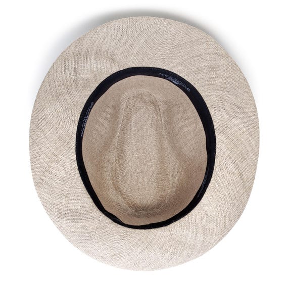 Unisex Linen Fedora Hat Light Beige Gray Band Summer Breathable Linen Large Brim Sun Protection Airy Summer Fedora Hat for  main image 4