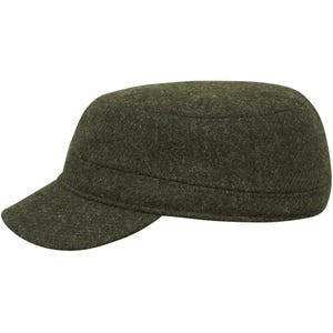 SALE - BIG PIKE Genuine Scottish Harris Tweed Pure Wool Patrol Autumn Cap Baseball Trucker Hunting Military Ranger Jockey Cadet Peaked gREEN