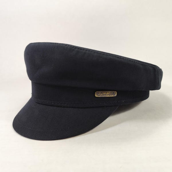 SALE FIDDLER 64cm Cotton Fiddler Cap black Greek Fisherman Peaked Cap Sailor Boatman Mariner Barge Driver Milkman Jewish Tevia Cabby Urban