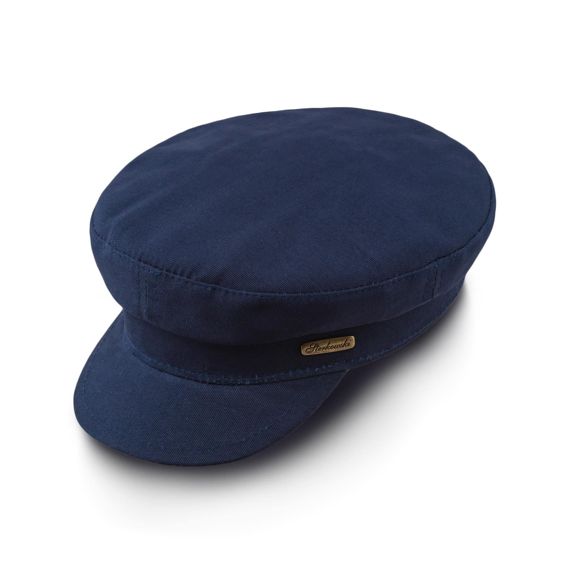 Hammaburg White Navy Cotton Yacht Captain Hat Fiddler Fisherman Cap 7 Roll Up Yacht Cap – Quaker Marine Supply Co main image 2
