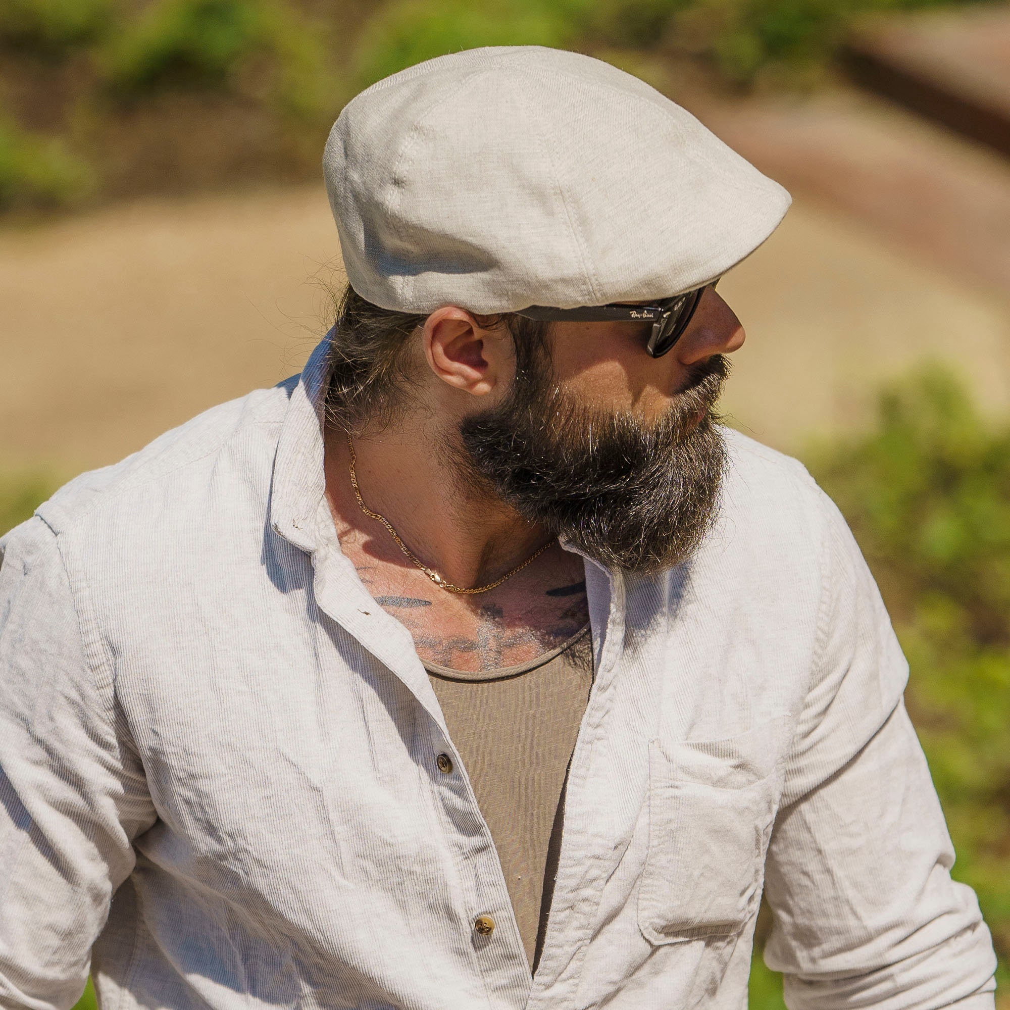 Sterkowski DANUBE MOD 7 Linen Summer Breton Cap Greek Fisherman Men Women Beige