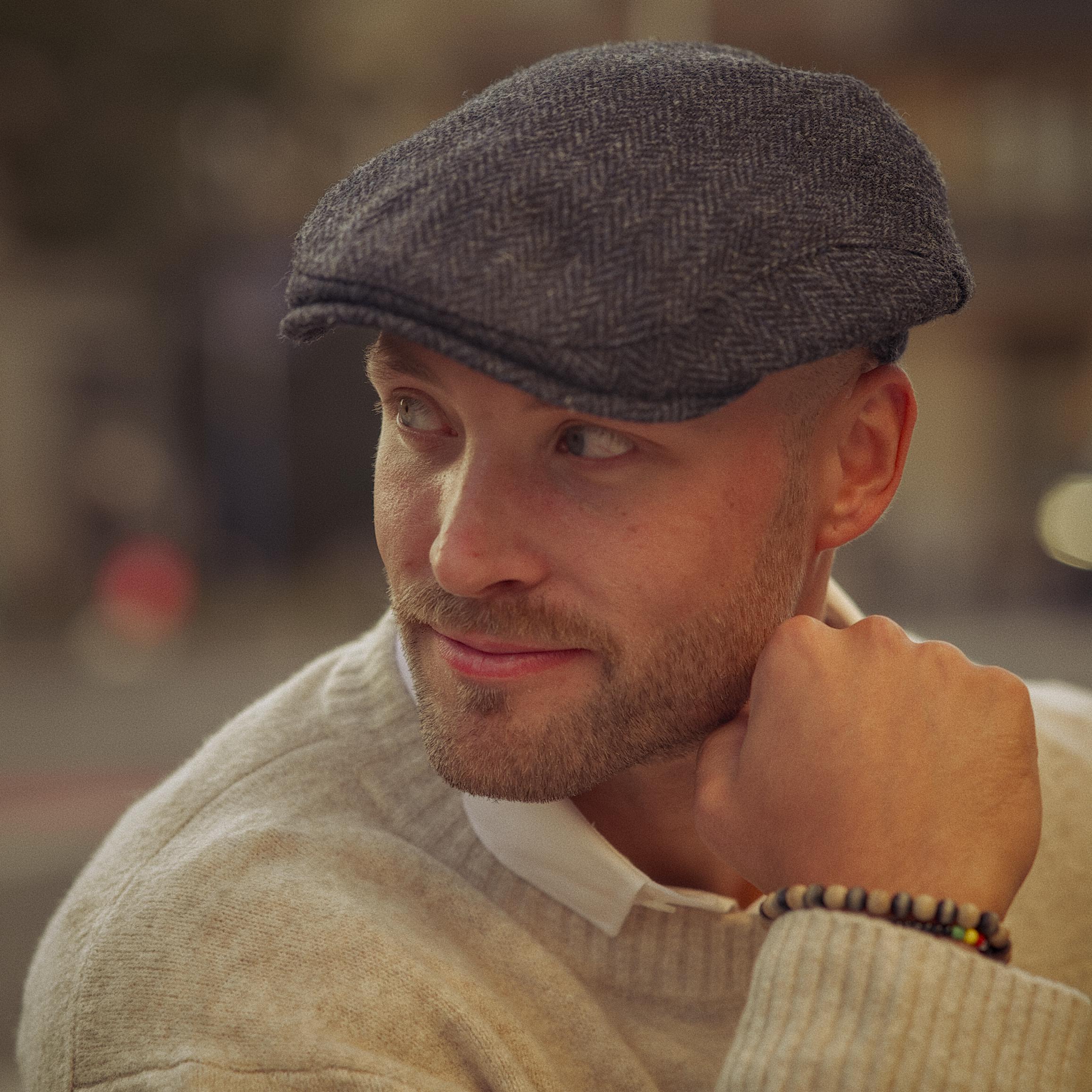 ALEX Harris Tweed Scotland Flat Cap Men's Gatsby Hat Classic