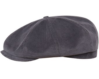 Cotton Corduroy 8 Panels Newsboy Apple Peaky Cap Bandit Hooligan Ivy Large Crown Hat Gangster Summer Spring GRAY