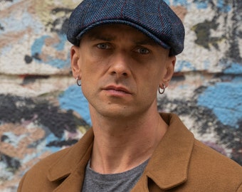 SHELBY Gorra Harris Tweed Newsboy 8 Panel Azul Rojo Boina Gatsby Baker Boy Sombrero Hombre Vintage Gangster Retro Estilo Clásico