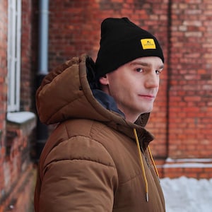 BRASS MONKEY Mütze aus Extra Feiner Merinowolle, Docker Beanie Winter Schwarz