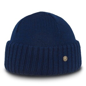 ORSO Extra Fine Merino Wool Beanie Soft Ribbed Knit Hat Winter Docker Cap Outdoor Fisherman Bonnet Classic Vintage Adventure Style BLUE image 2