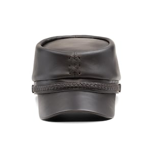 PATRIOT Genuine Leather American Civil War Kepi Secession Confederate Union Army Military Officers Collect Foreign Legion Hat BROWN image 3