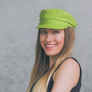 PIREUS - gorra de pescador griego de verano de lino - verde
