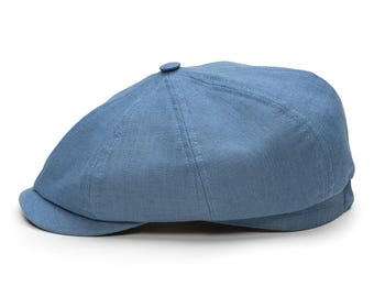 ROWDY 100% Linen 8-Panel Gatsby Flat Cap - Breathable Summer Hat Made in Poland - Ship from US