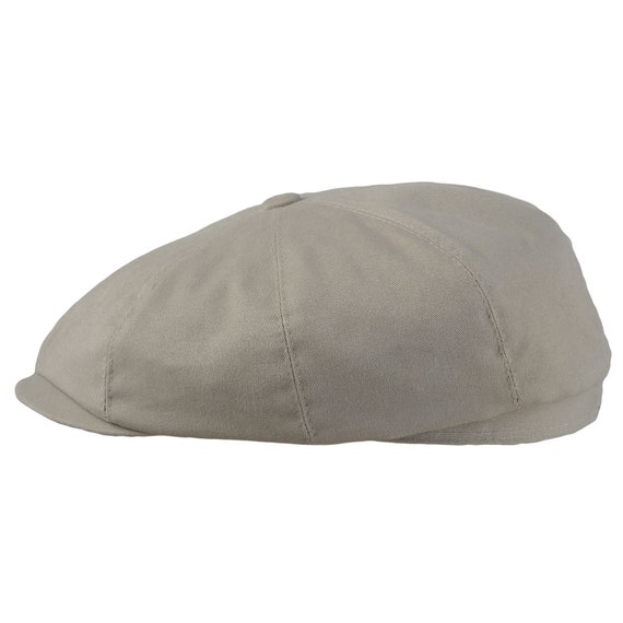 BIG APPLE GREY 8 PANEL VINTAGE SHAPE CAP HARRIS TWEED WOOL NEWSBOY BAKER BOY HAT