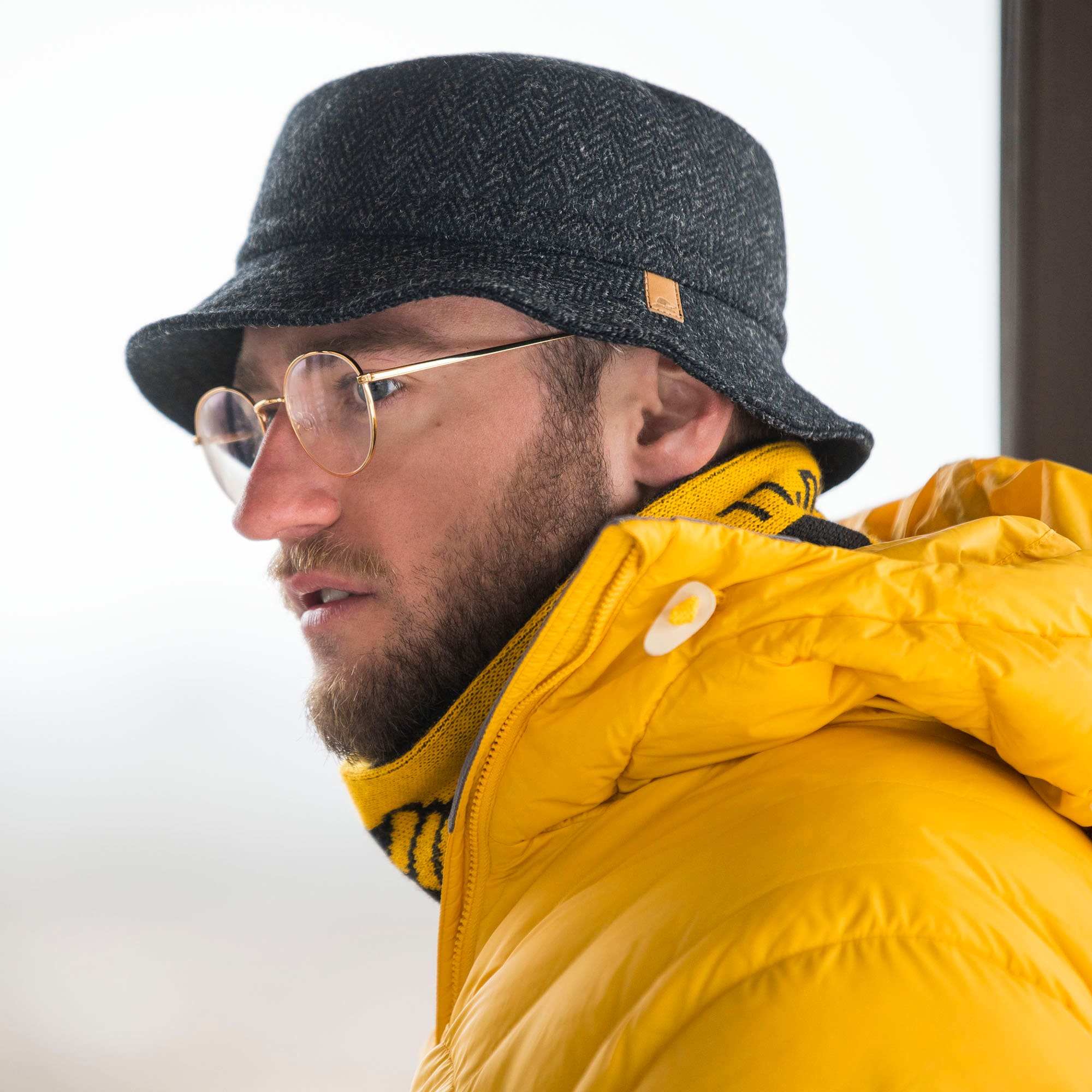 GLEN Harris Tweed Bucket Wool Hat Warm Quilted Lining Boonie GLEN Harris Tweed Bucket Wool Hat Warm Quilted Lining Boonie
