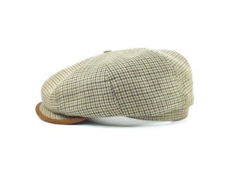 SALE SHELBY 61cm Links Spirit Linen Newsboy Cap Unique Limited Genuine Scottish 8 Panels Applejack Retro