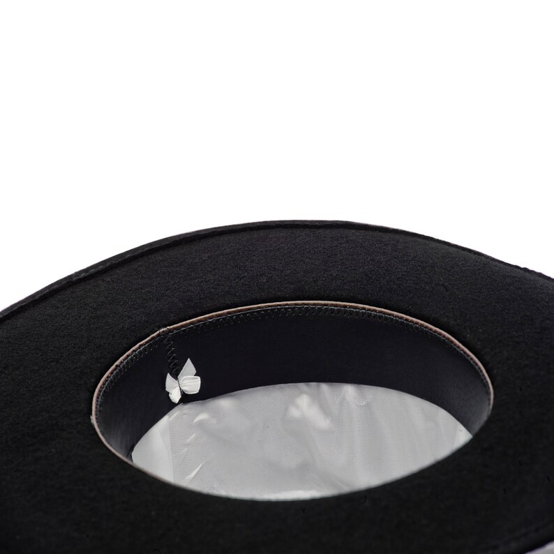 CHICAGO Wool Felt Teardrop Fedora Top Wide Brim Gambler Hat Jazz Vintage Boho Mobster Gangster Crown Dressy Mens Trilby Elwood Baldwin BLACK
