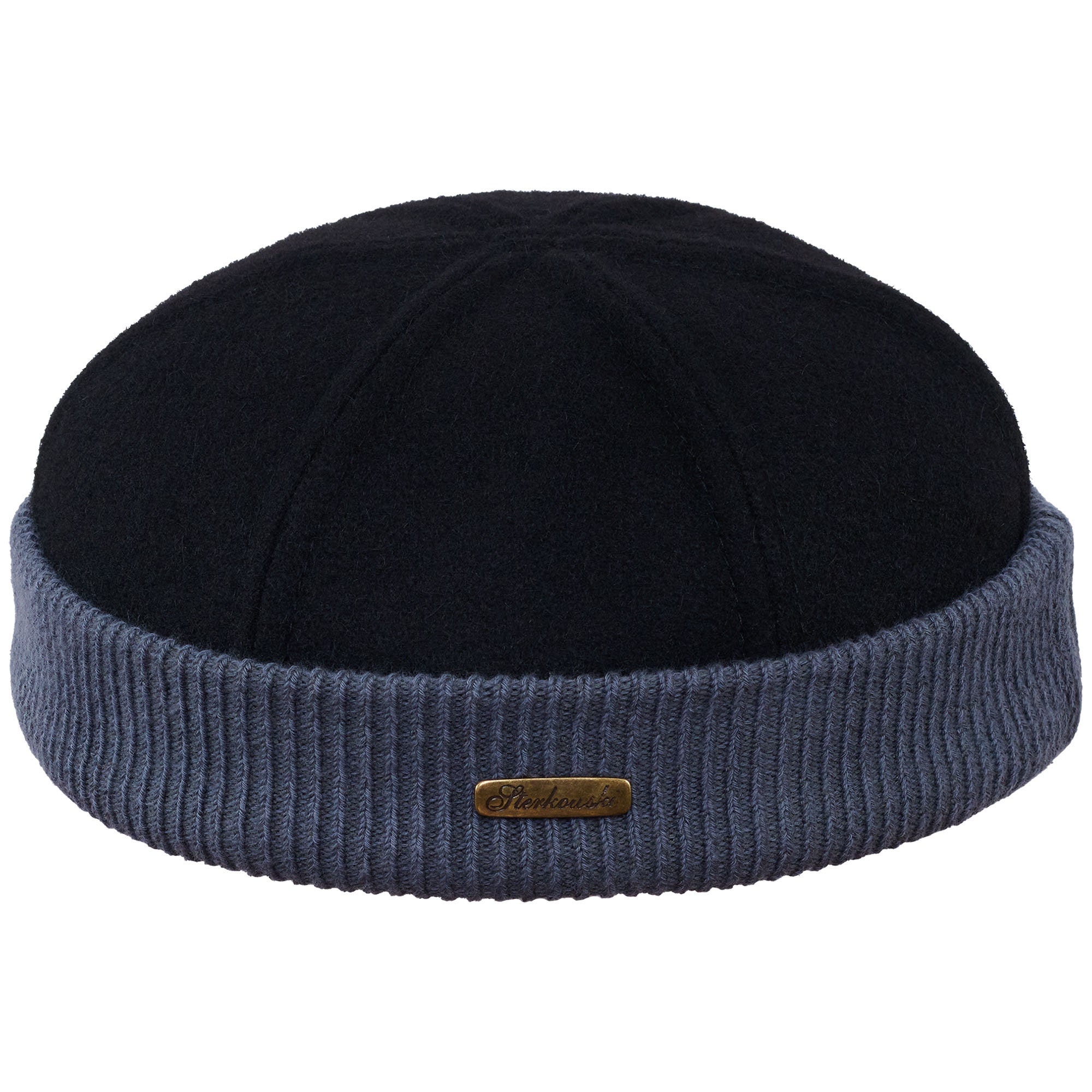 Leon NAVY Hat Etsy With Trawler WATCH Ribbing - Black-gray Cloth Military Wool Docker Dock Sailor Longshoreman Skull Worker Stevedore Beanie Cap