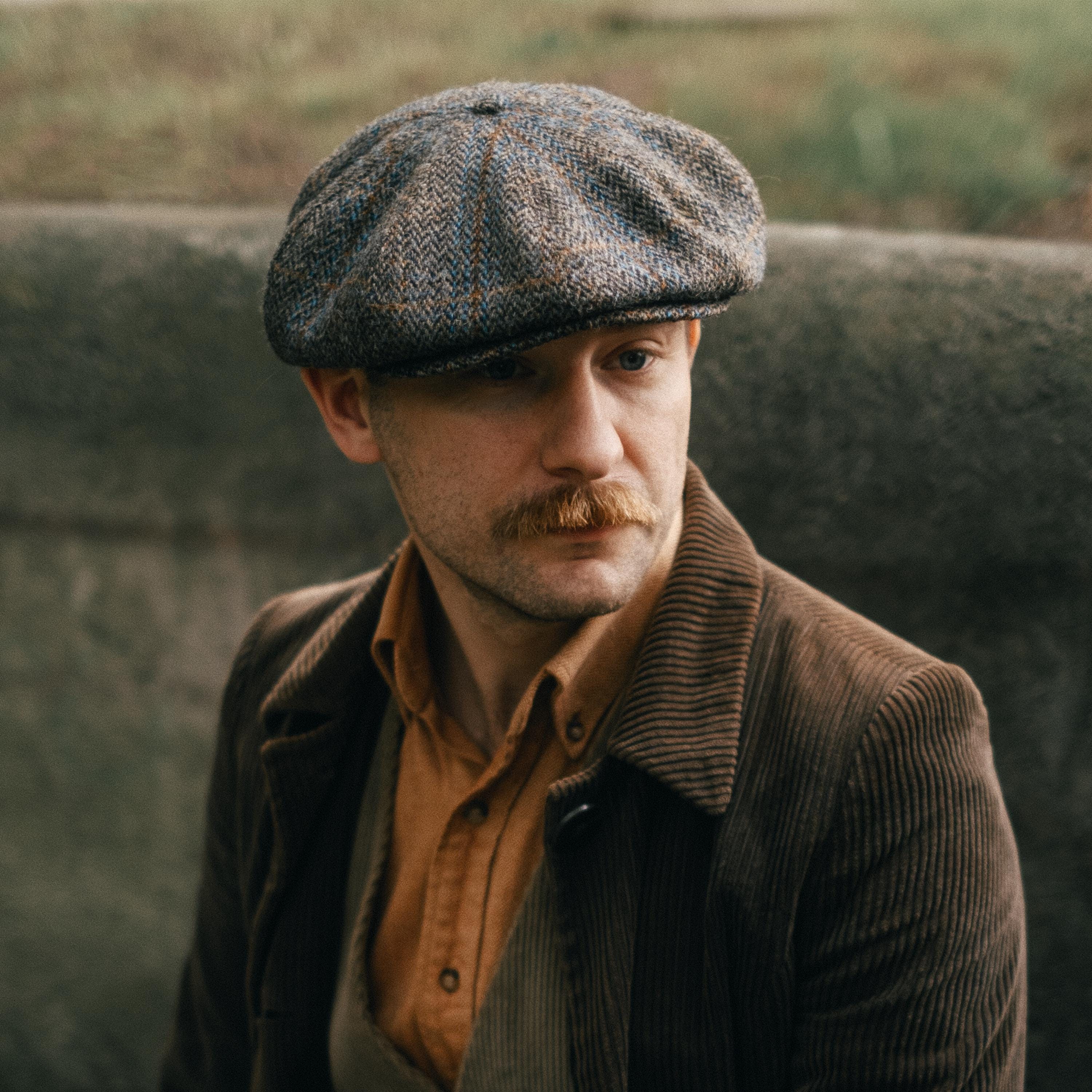 PEAKY Harris Tweed Newsboy Cap | Genuine Authentic Scottish 8 Panel  Traditional Apple Bandit Large Crown Golf Hat Gangster Wool Brown-blue -  Etsy Norway