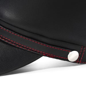 BUFFALO Leather Kepi Cap American Civil War Secession Confederate Union Army Military Officers Collectible Foreign Legion BLACK-RED image 6