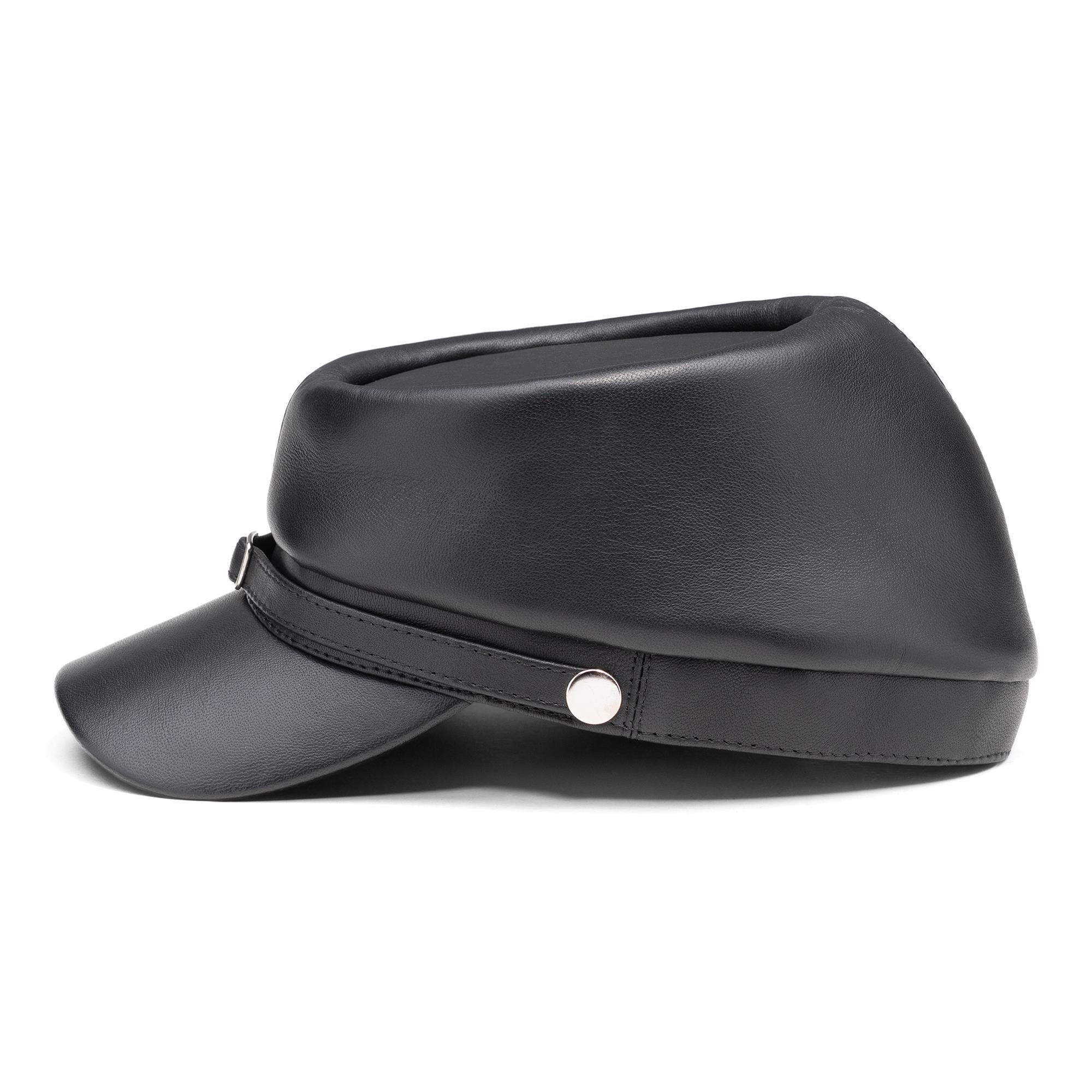 帽子 THE UNION LEATHER PIPING YO CAP BUFFALO Leather Kepi Cap American Civil War Secession Confederate