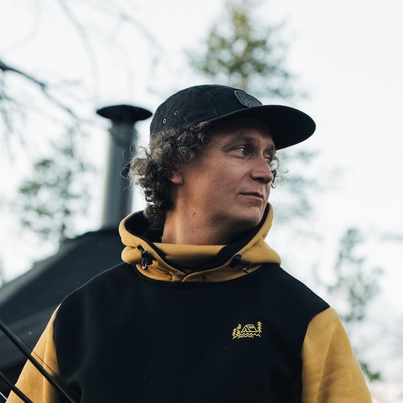 PIKE Waxed Cotton 5-panel Cap Black Fly Fishing Hat Waterproof
