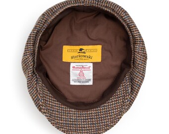SHELBY Mens Newsboy Cap Harris Tweed |8 Panel Cap Baker Boy
