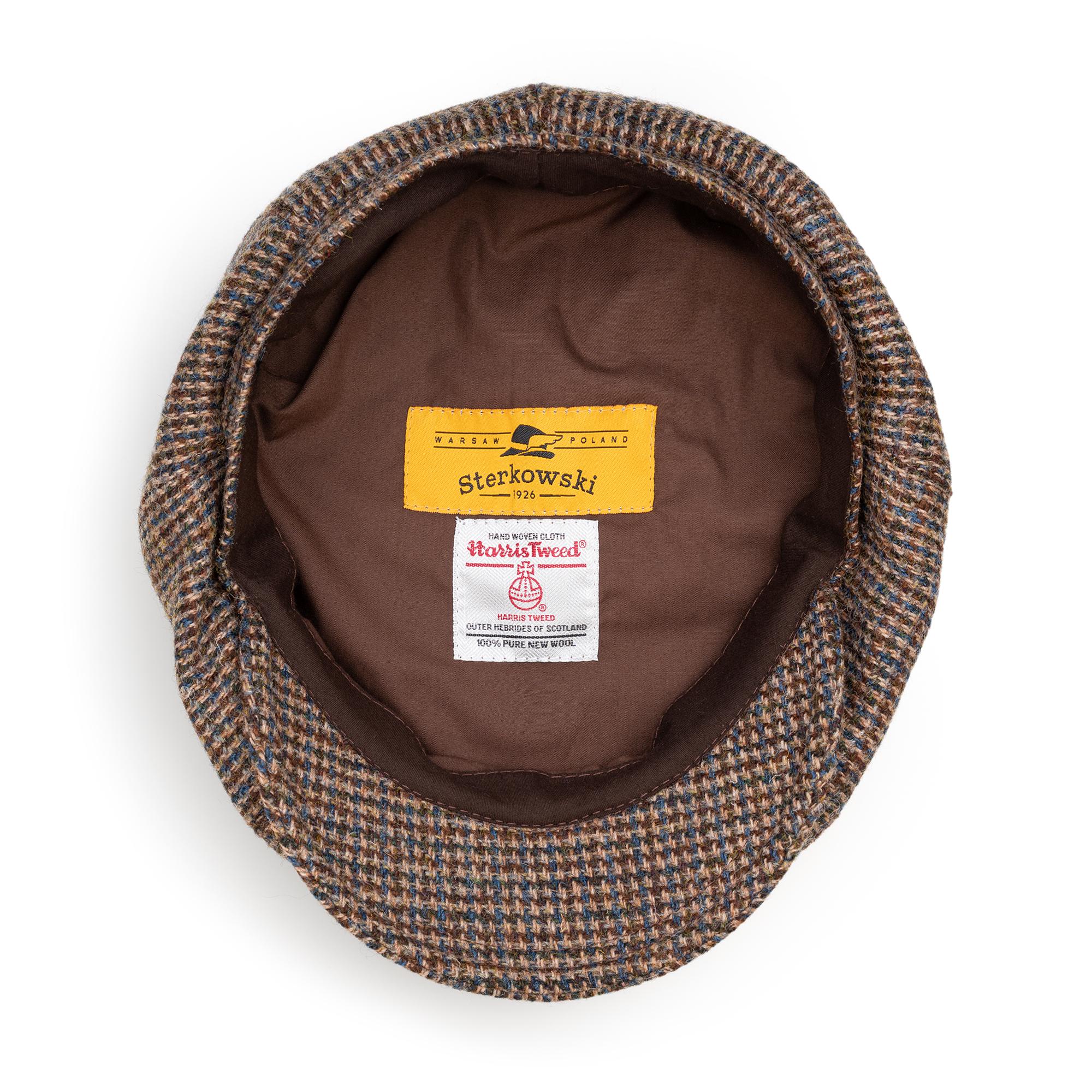 SHELBY Mens Newsboy Cap Harris Tweed |8 Panel Cap Baker Boy