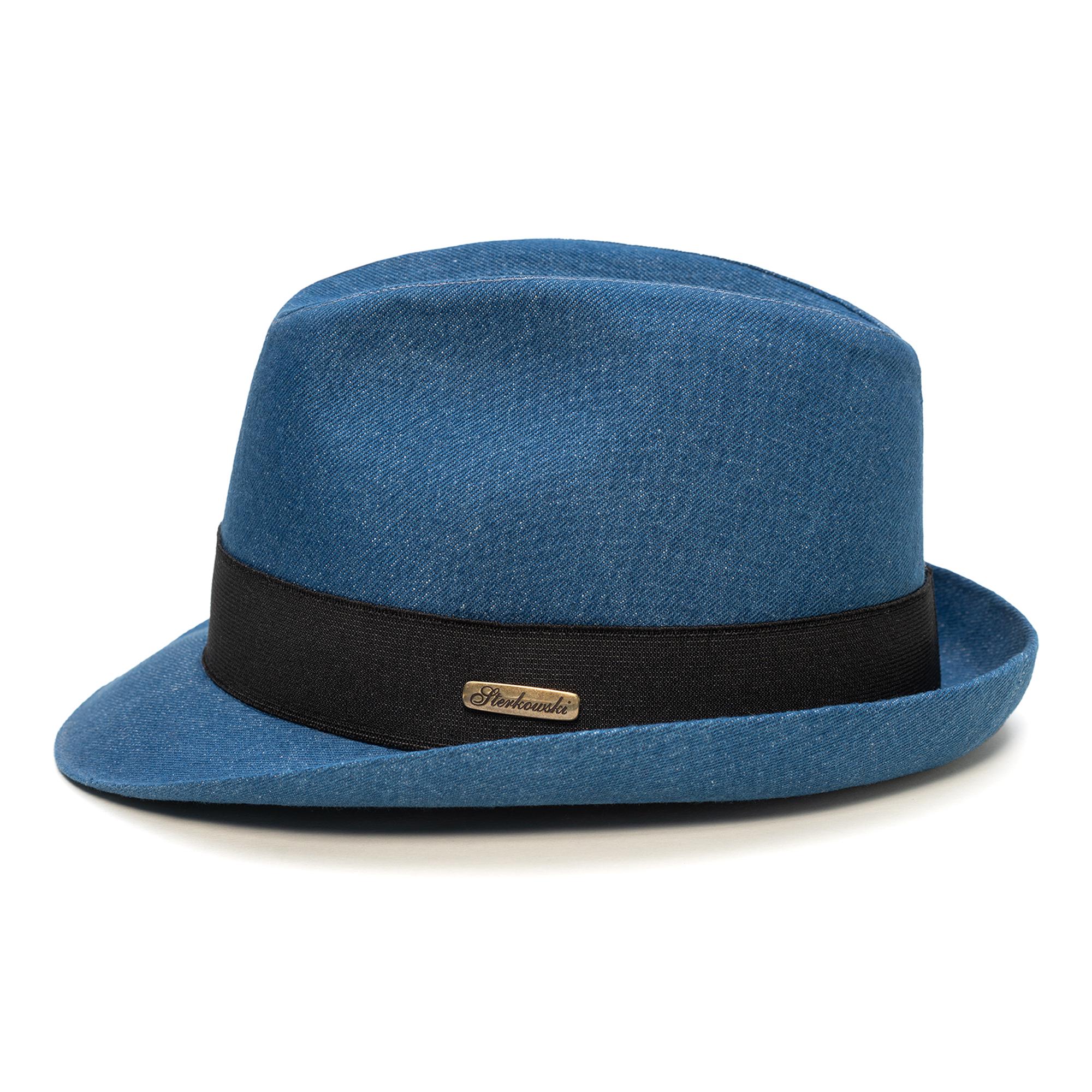 VTG Triby hat with band decoration‎ breathable made in USA blue denim  Small VTG Triby‎ hat with band decoration breathable made in USA  main image 4