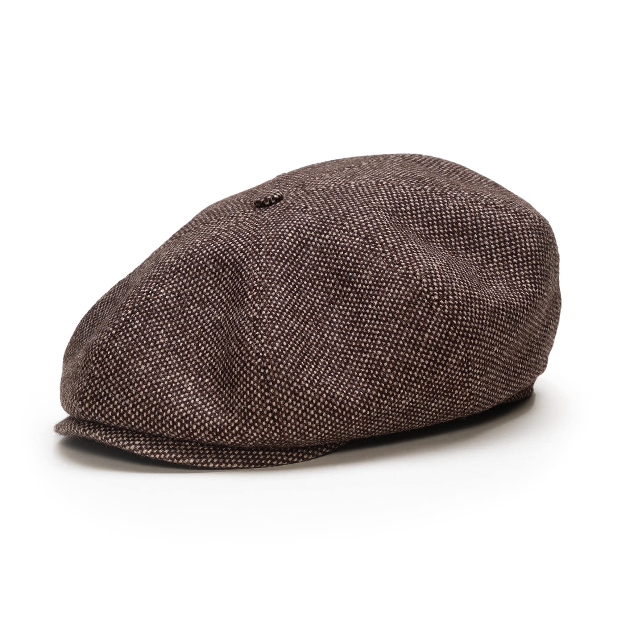 SALE - PEAKY Tweed Wool 8 Panel Newsboy Cap Vintage Baker Boy Hat