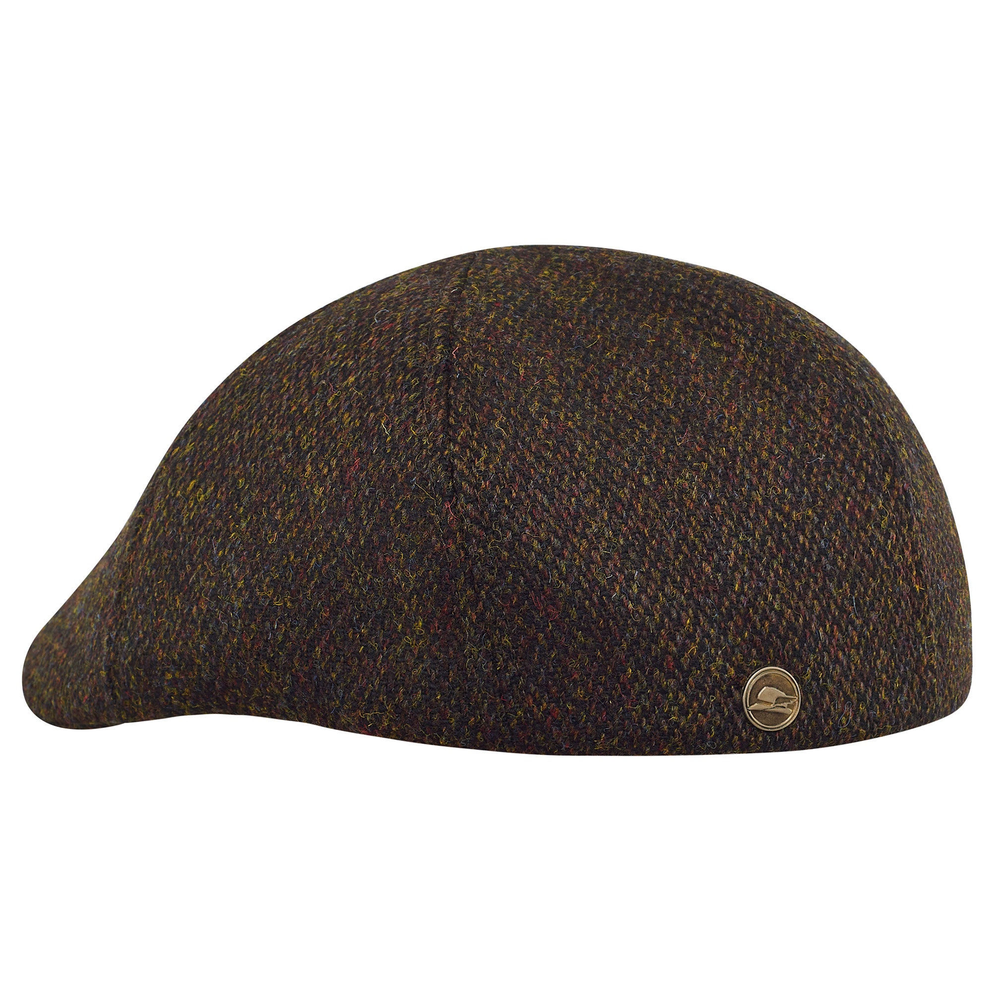RUSTY Scottish Harris Tweed Duckbill Mens Flat Cap Wool Cabby