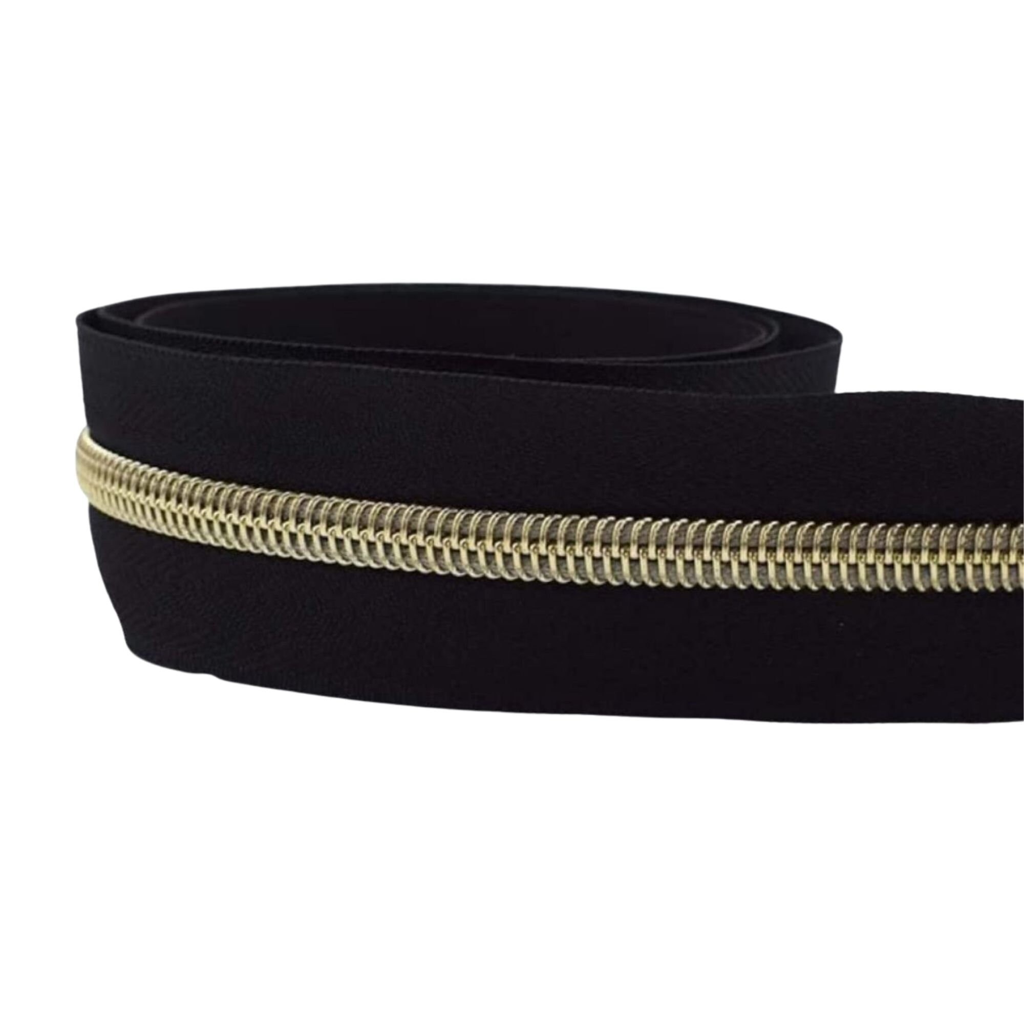 Plush Addict No. 5 Metal Look Continuous Nylon Zip LIGHT GOLD Etsy