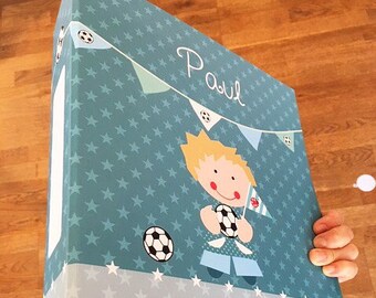 Customizable Boy's Blue Football Portfolio Nursery Folder by Millimi