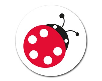 Sticker ladybug Millimi self-adhesive red round 45 mm