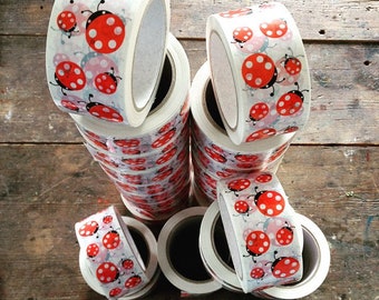 Adhesive tape ladybug 5 cm wide red white 66 m from Millimi