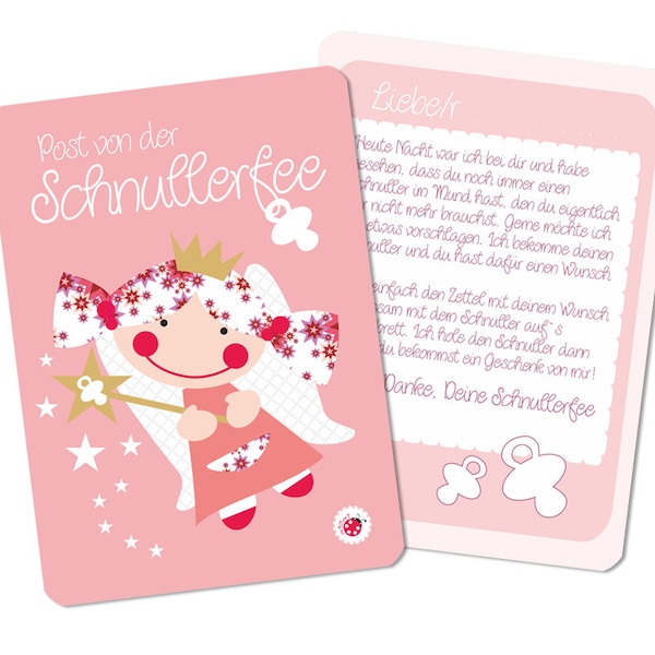 Schnullerfee Brief blau oder rosa von Millimi