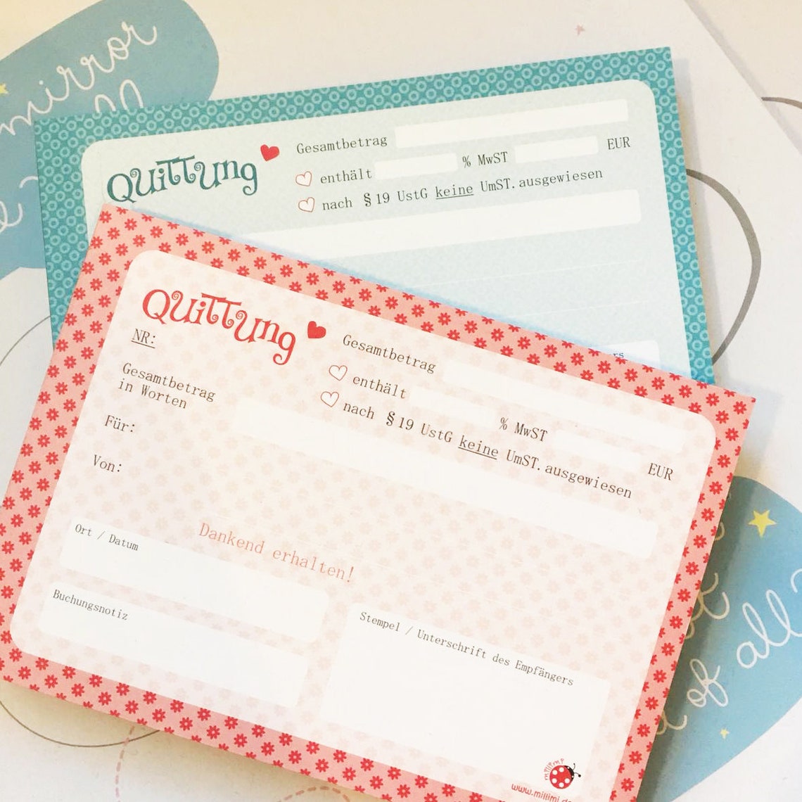 3x Receipt Block Small Business Owner A6 50 Sheet Blue or Pink - Etsy