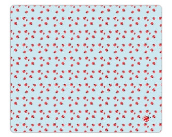 Desk pad children ladybird large blue or pink 60x50 millimi