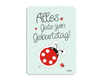 Postkarte Alles Gute zum Geburtstag Marienkäfer