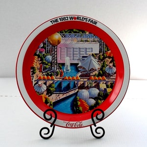 Vintage 1982 World&#39;s Fair Coca Cola Metal Serving Tray