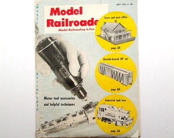 Vintage Model Railroader Magazine July 1956 - HO Railroad - Vintage Miniature Railroad - Vintage Model Railroad